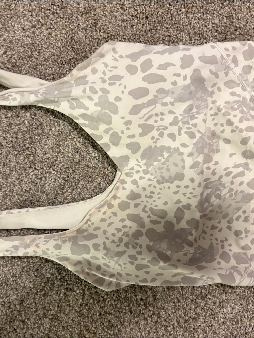 lululemon athletica Cream and Gray Printed Racerback align tank